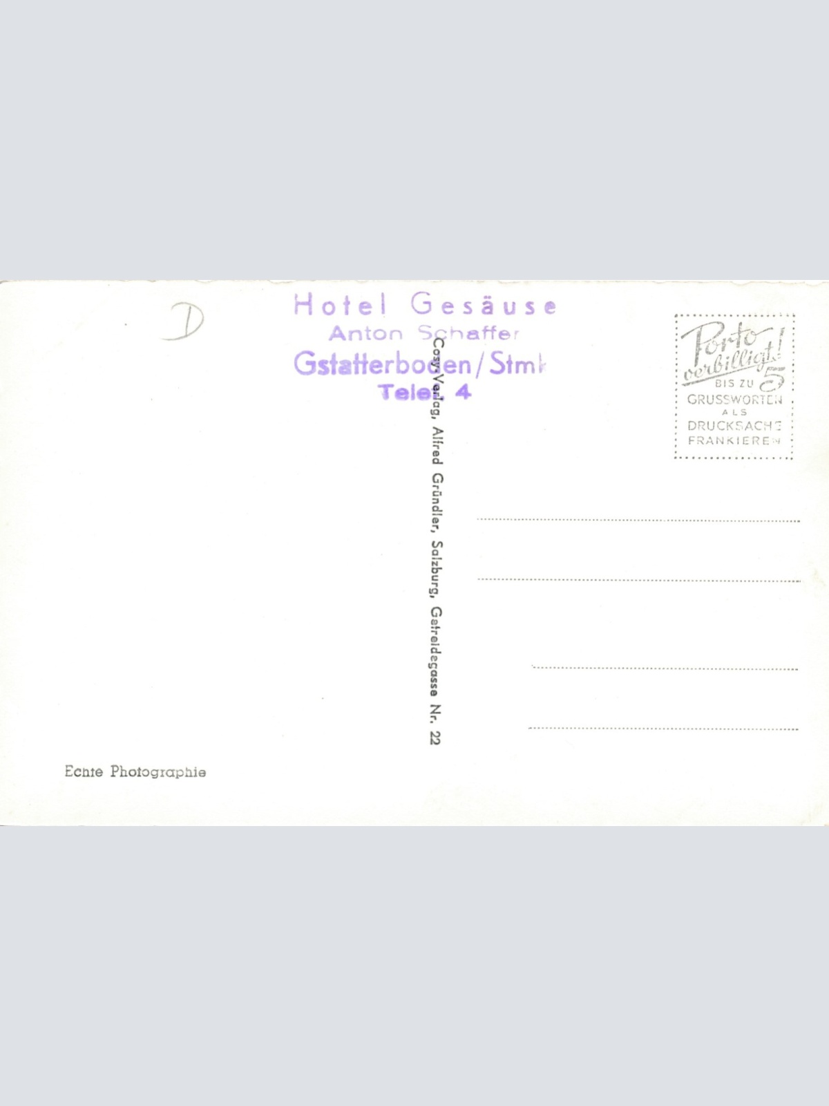 AK aus Gstatterboden Hotel Gesäuse mit Terasse Steiermark Ansichtskarte (11909)