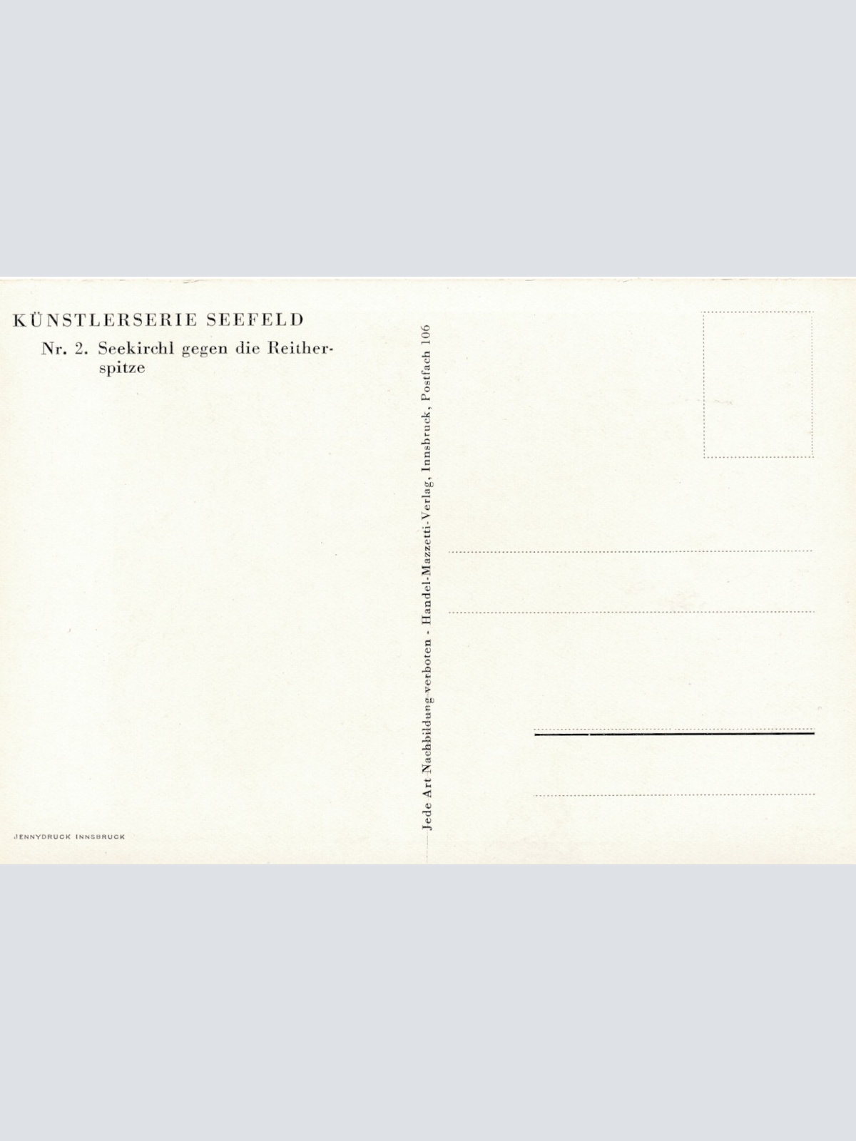 AK Künstlerserie aus Seefeld Seekirchl geg. Reitherspitze Ansichtskarte (11777)