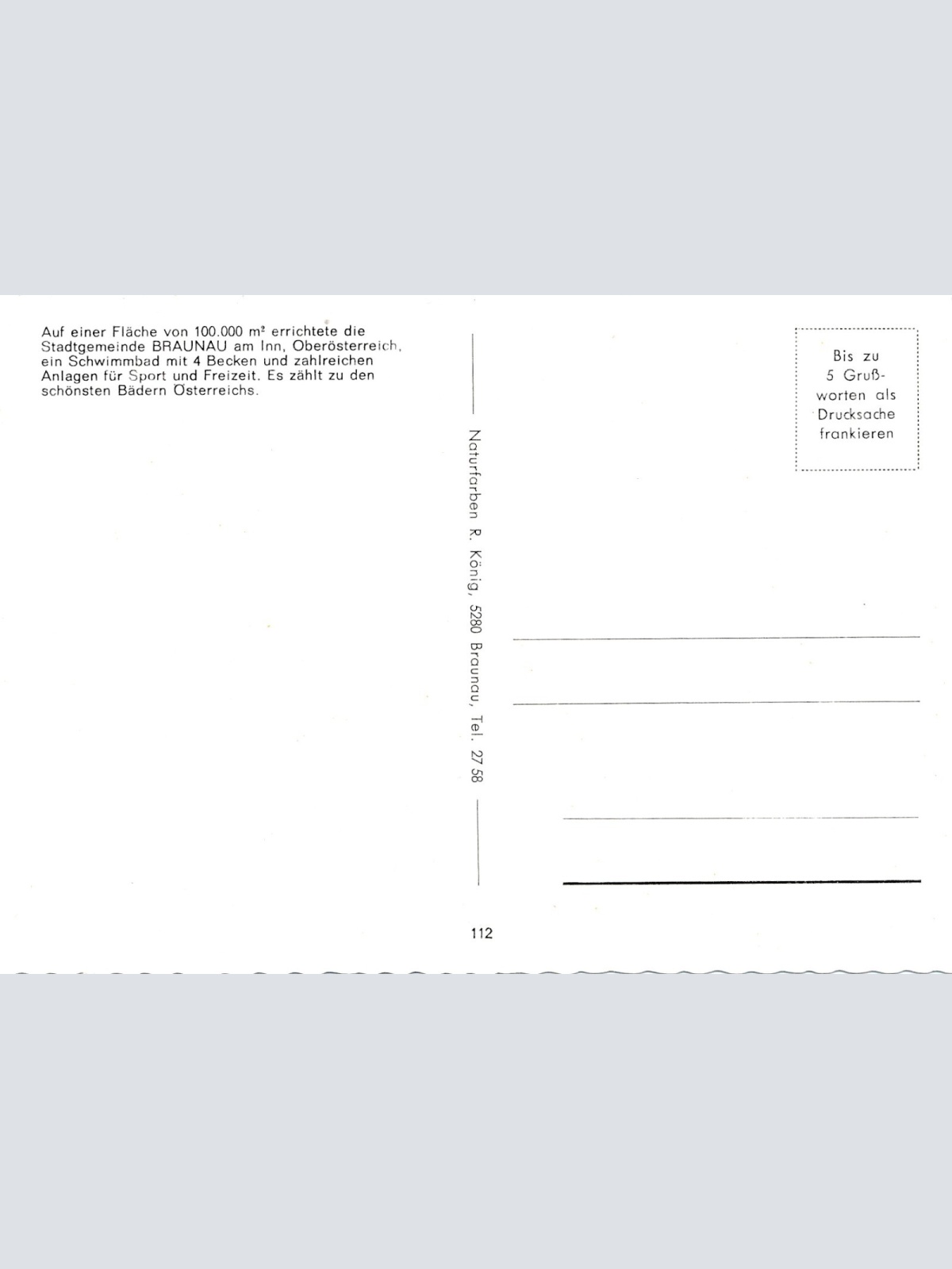 AK aus Braunau mit Stadtbad Oberösterreich Ansichtskarte (J277)