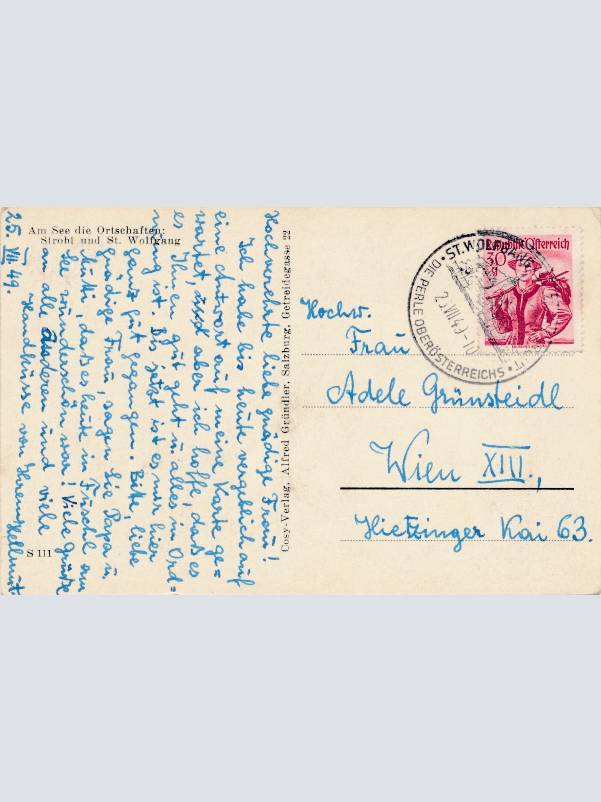 AK vom Wolfgang - See Oberösterreich Ansichtskarte (11764)