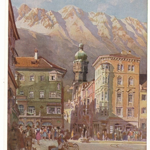 AK Künstlerserie aus Innsbruck mit Stadtturm Ansichtskarte (11780)