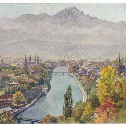 AK Künstlerserie aus Innsbruck mit Nockspitze Ansichtskarte (11782)