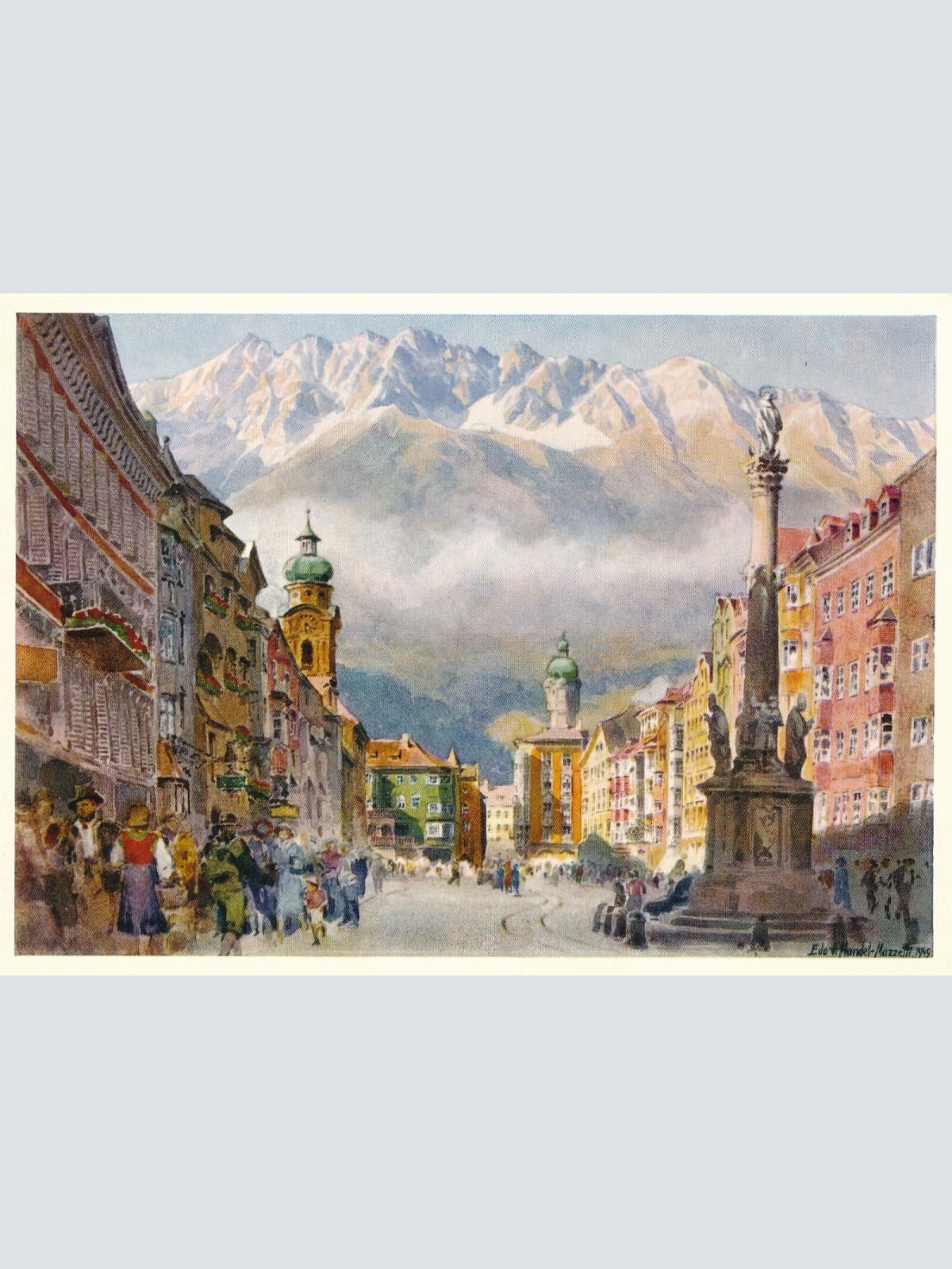 AK Künstlerserie aus Innsbruck Maria Theresienstrasse Ansichtskarte (11785)