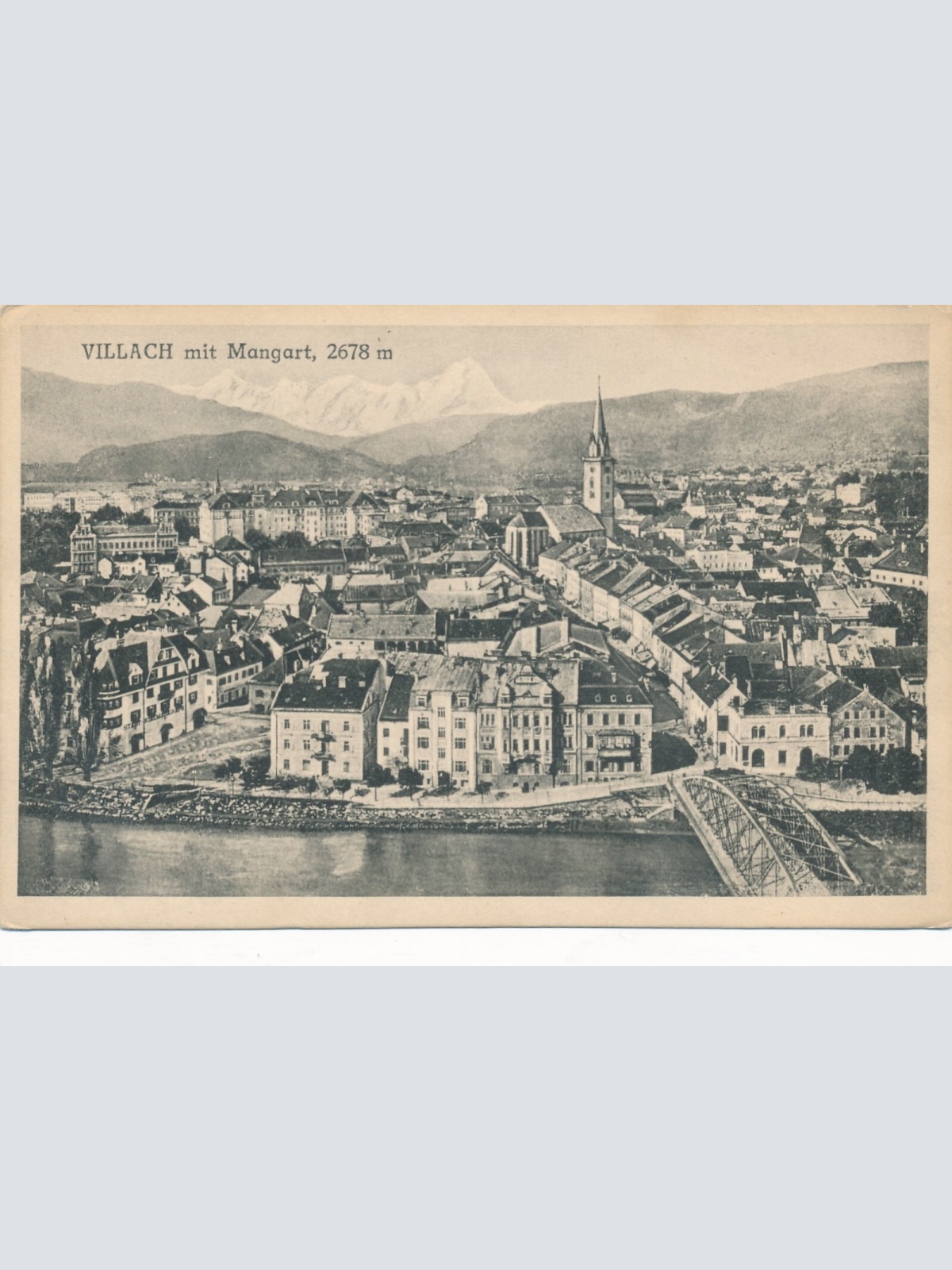 AK aus Villach mit Mangart Kärnten Ansichtskarte (12229)