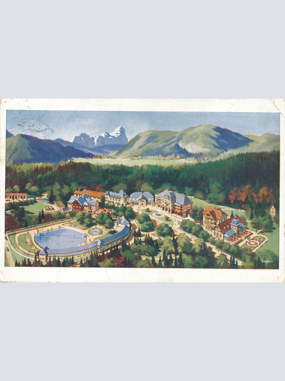 AK aus Villach mit Warmbad Radioaktives Wärmebad Kärnten Ansichtskarte (12270)