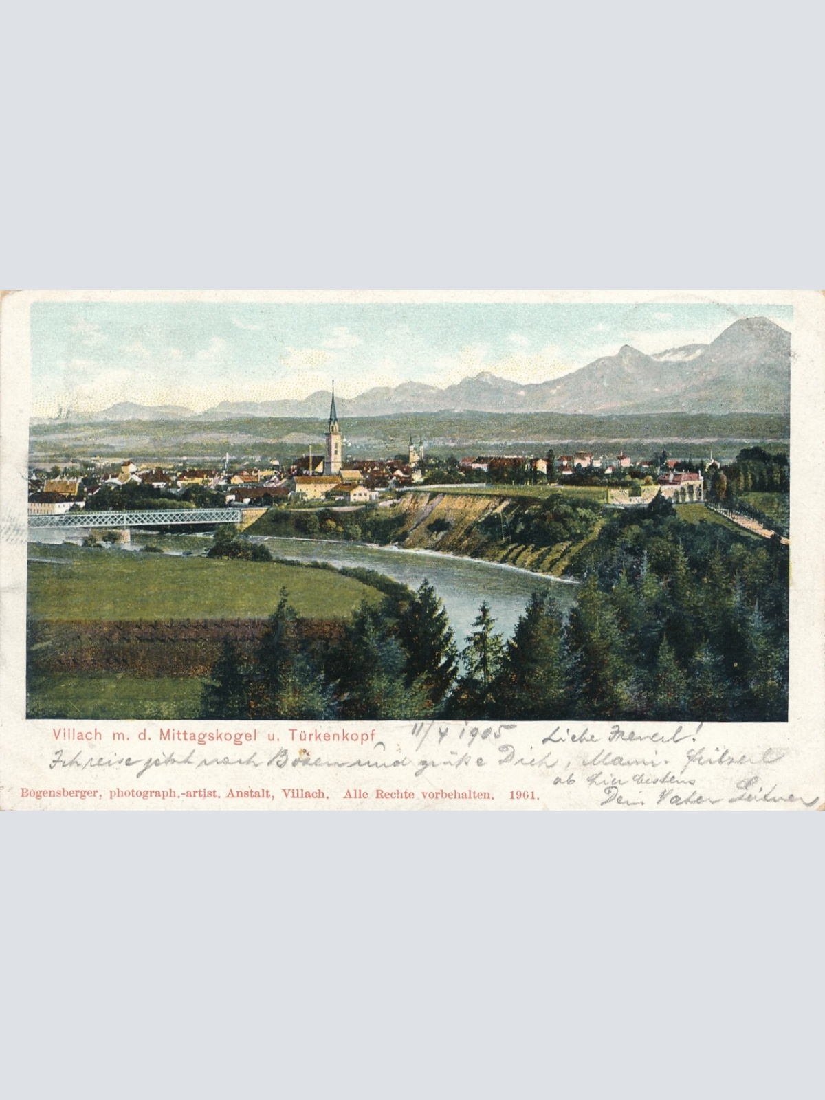 AK aus Villach mit Mittagskogel Kärnten Ansichtskarte (12252)
