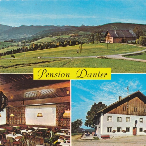 AK aus St. Georgen im Attergau mit Pension Danter Ansichtskarte (J313)