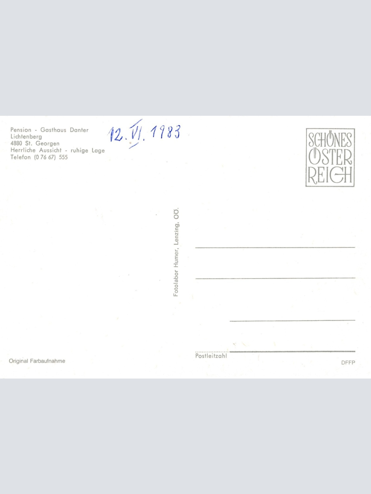 AK aus St. Georgen im Attergau mit Pension Danter Ansichtskarte (J313)