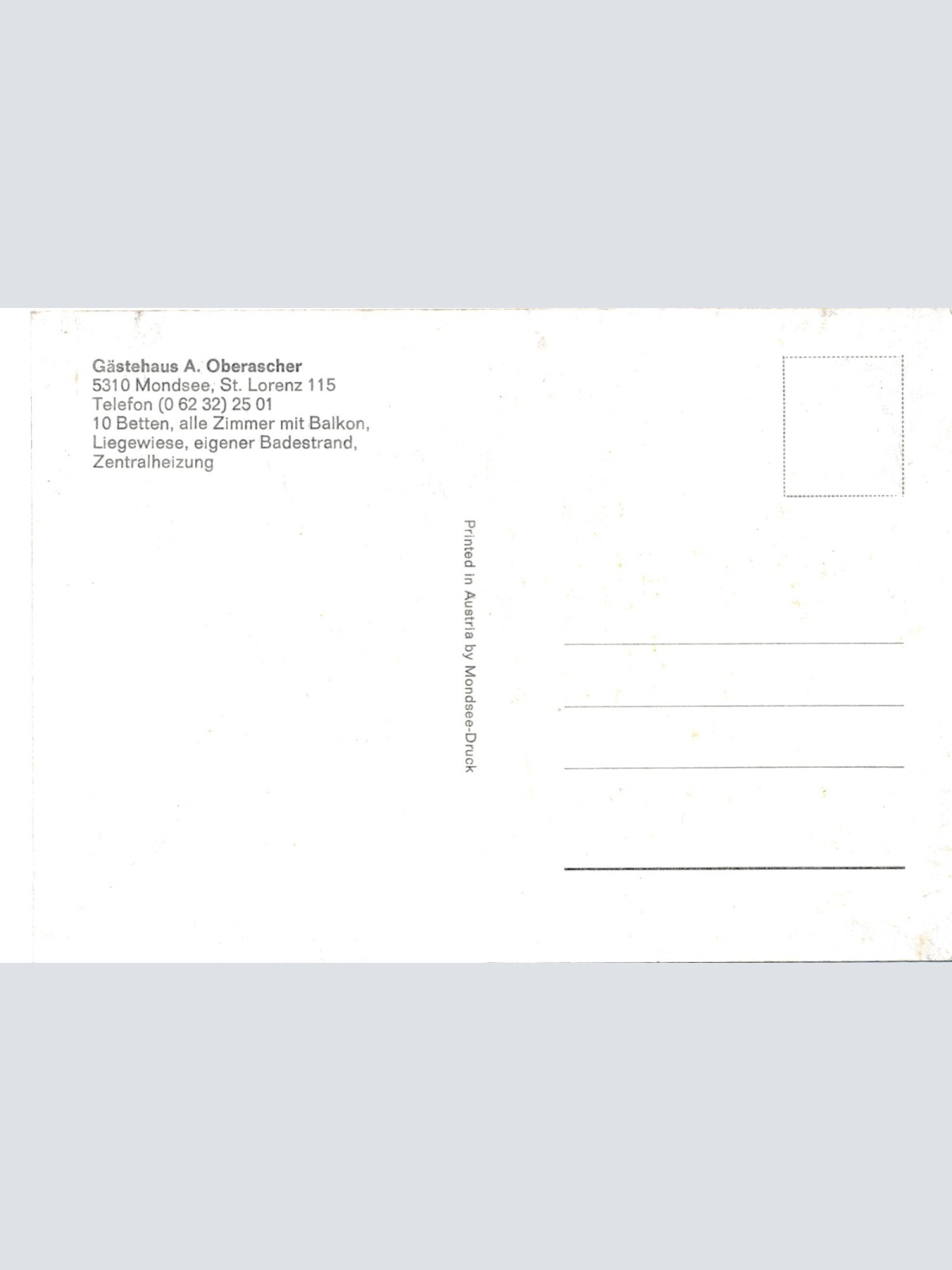 AK aus Mondsee mit Gästehaus Oberascher Oberösterreich Ansichtskarte (J318)