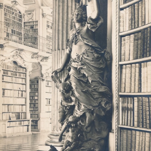 AK aus Admont Bibliothek Inneres Steiermark Ansichtskarte (J193)