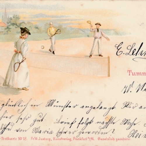 Motiv - Karte Tummle dich Tennispartie (11483)