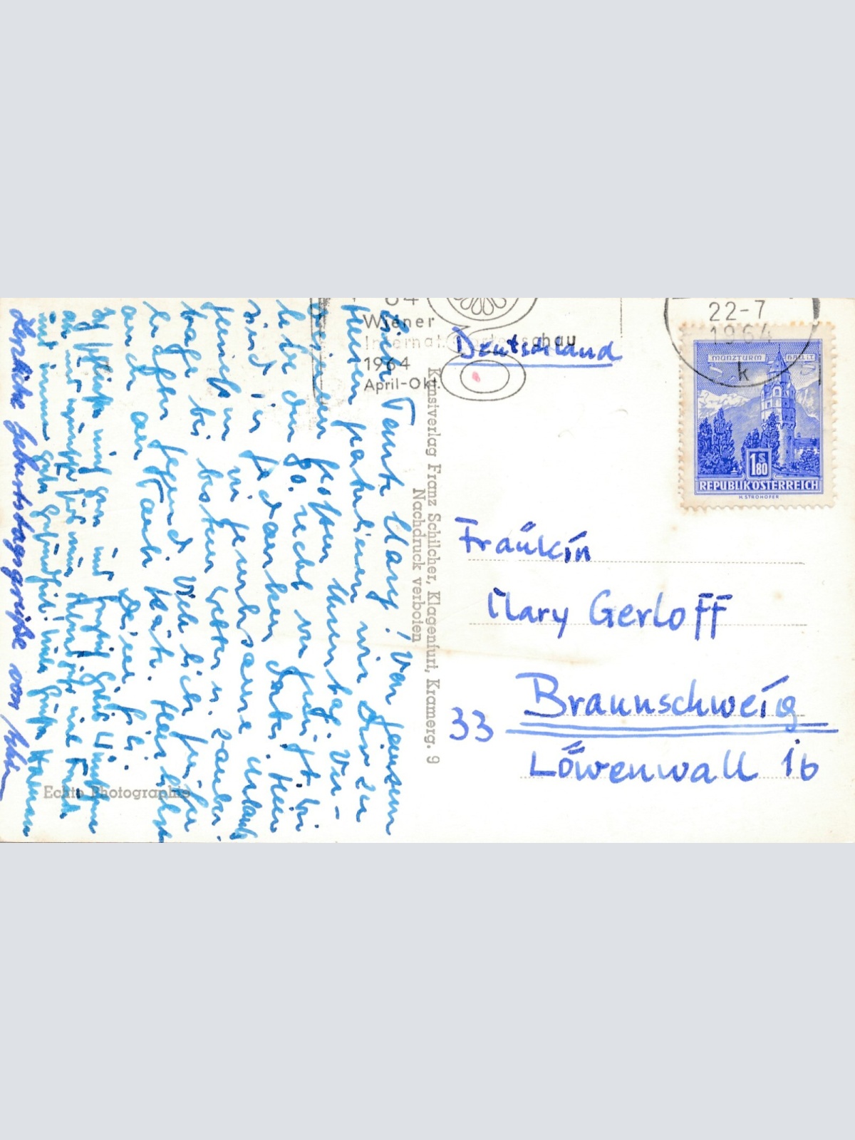 AK von der Kanzelbahn Kärnten Ansichtskarte (12122)