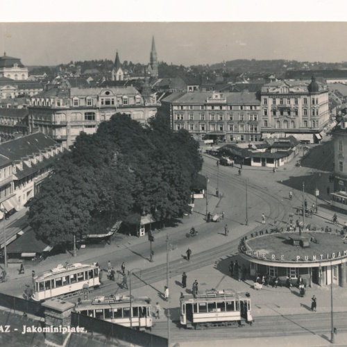 AK aus Graz Steiermark Jakominiplatz Ansichtskarte (J209)
