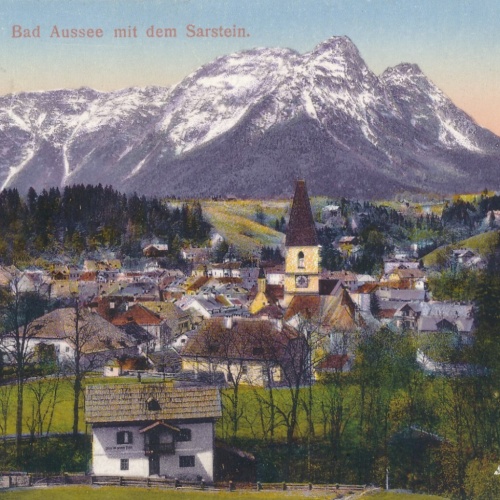 AK aus Bad Aussee mit den Sarstein Steiermark Ansichtskarte (12414)
