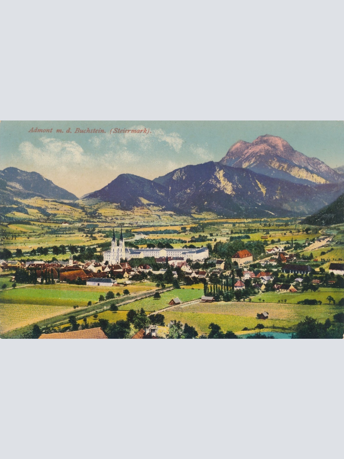 AK aus Admont mit dem Buchstein Steiermark Ansichtskarte (12617)