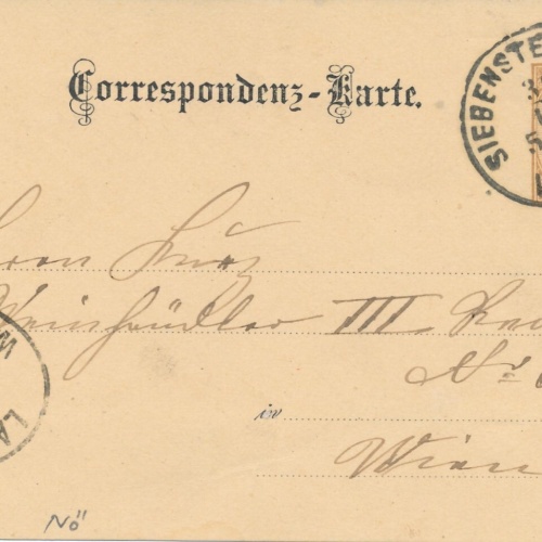 2 Kreuzer Ganzsachen - Karte 1886 aus Siebensterngasse Wien (12536)