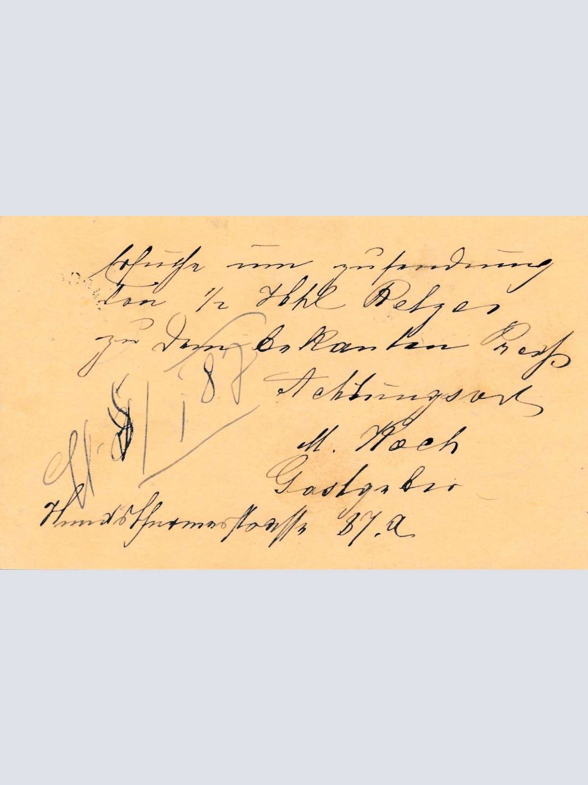 2 Kreuzer Ganzsachen - Karte 1887 aus Wien Margarethen (12540)