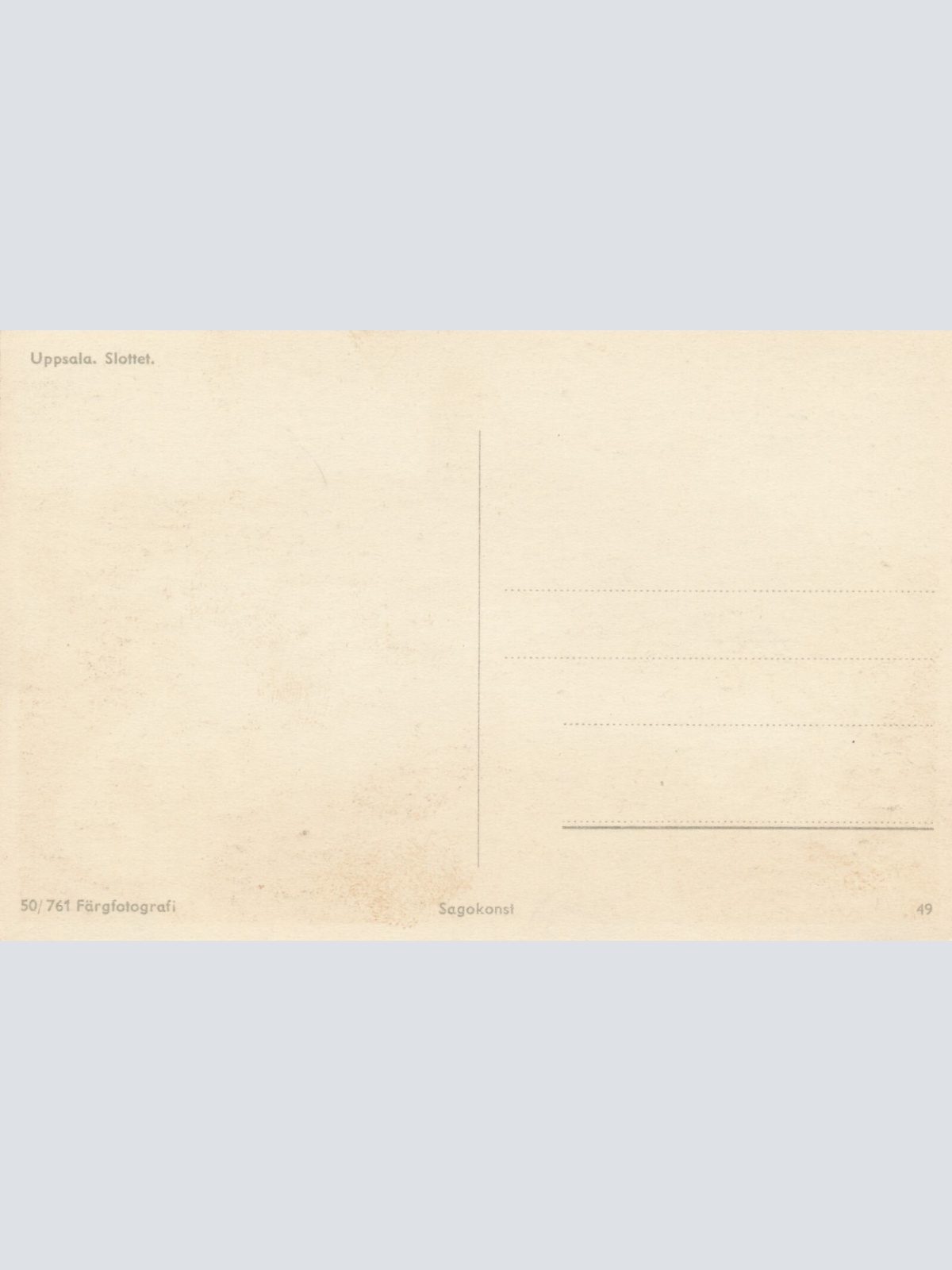 AK aus Uppsala Slottet Schweden Ansichtskarte (12563)