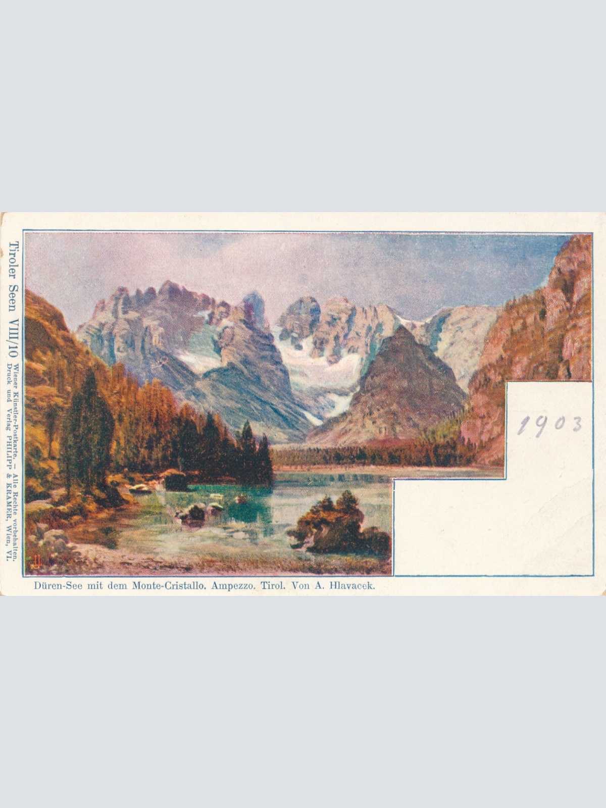 AK Dürrensee mit Monte Cristallo Ampezzo Italien Ansichtskarte (12582)