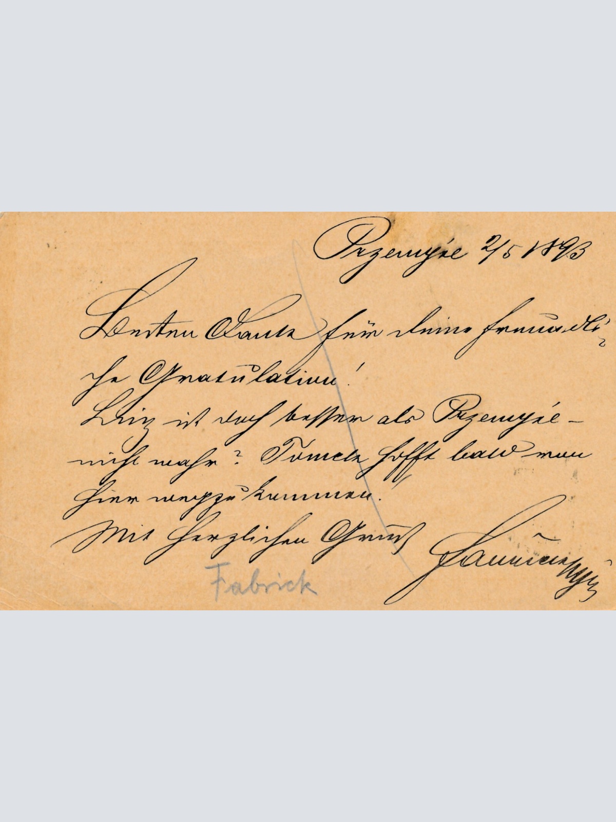 2 Kreuzer - Ganzsachen - Karte 1893 aus Przrmysl (12287)