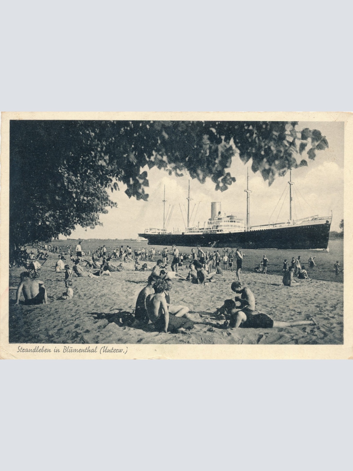 AK aus Blumensthal Strandleben Bremen mit Dampfer Ansichtskarte (11370)