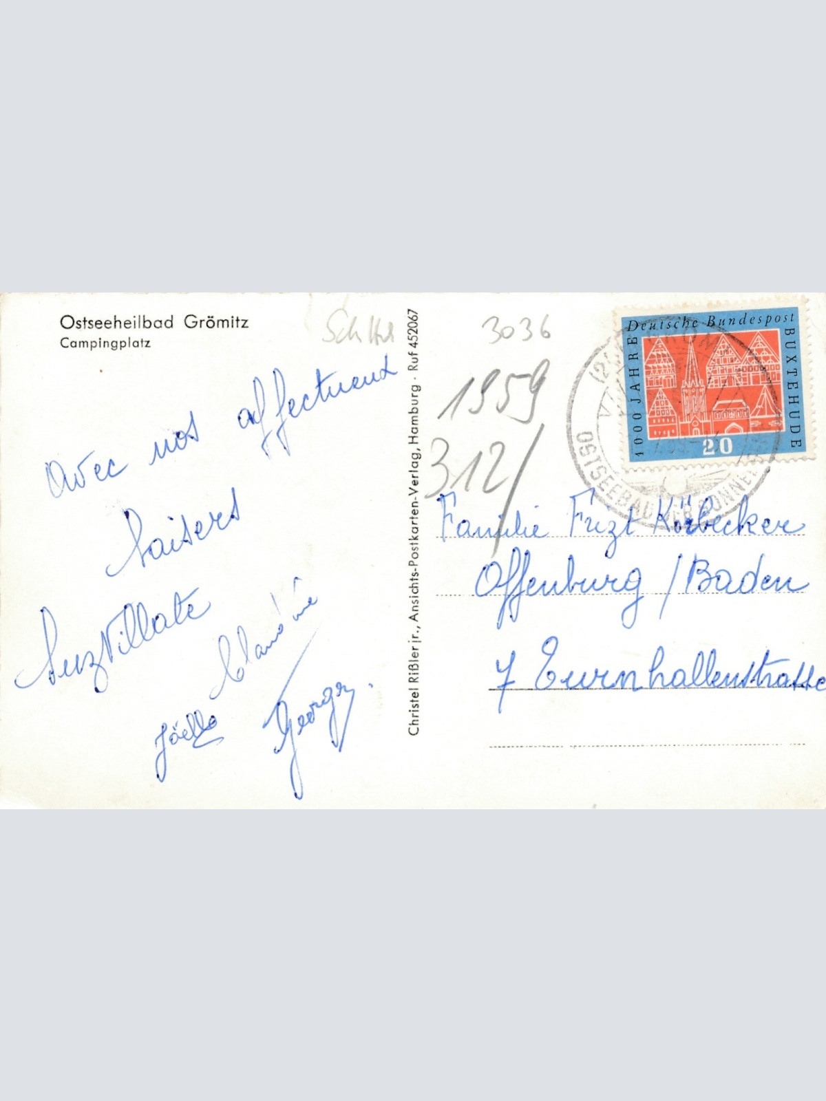 AK aus Grömitz Ostseeheilbad mit Oldtimer Schleswig - H Ansichtskarte (11363)