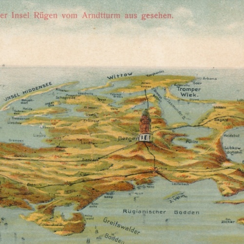 AK aus Rügen Panorama der Insel Mecklenburg - Vorpommern Ansichtskarte (11368)