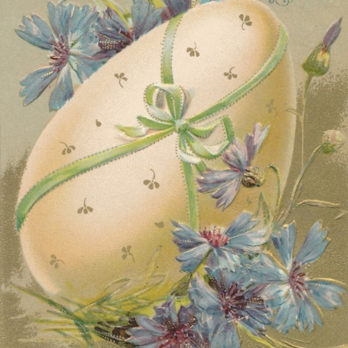 Präge - Motiv - Karte Fröhliche Ostern mit Ei Ansichtskarte (11840)