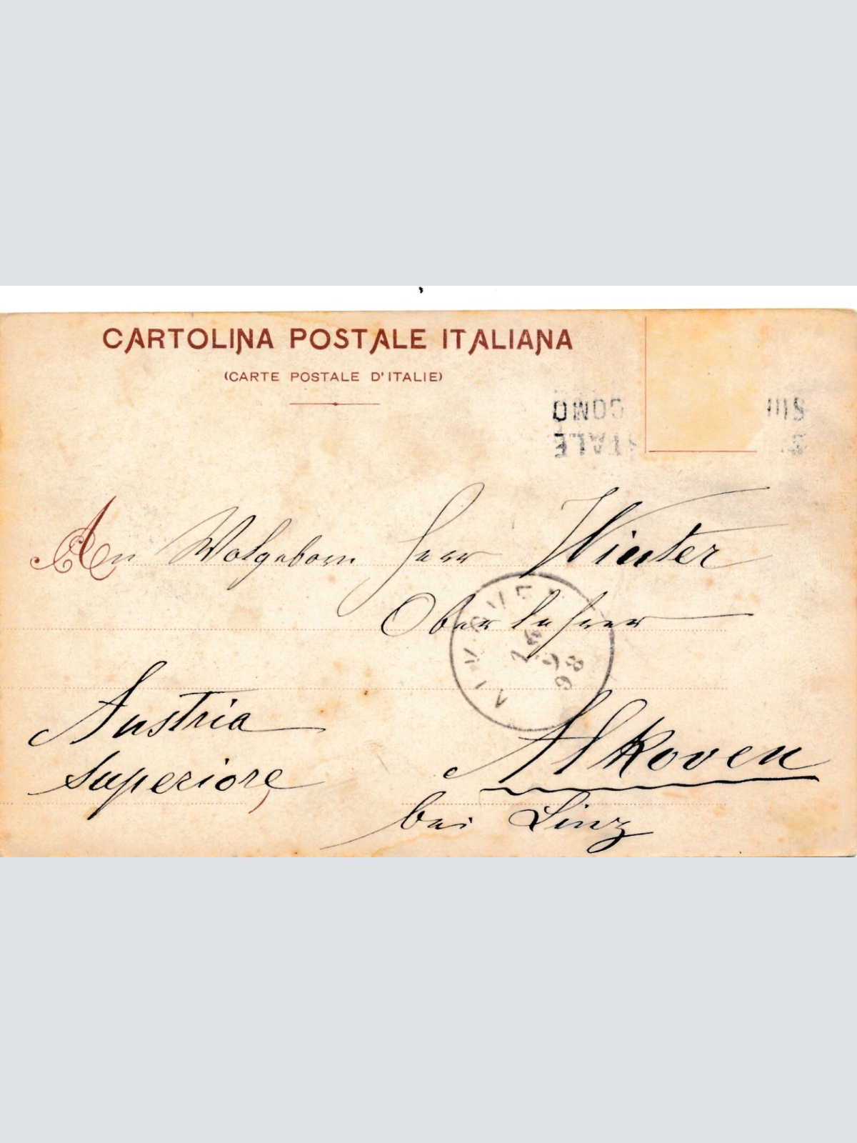 AK aus Como Fehldruck Como verkehrt unten an Karte Italien Ansichtskarte (11790)