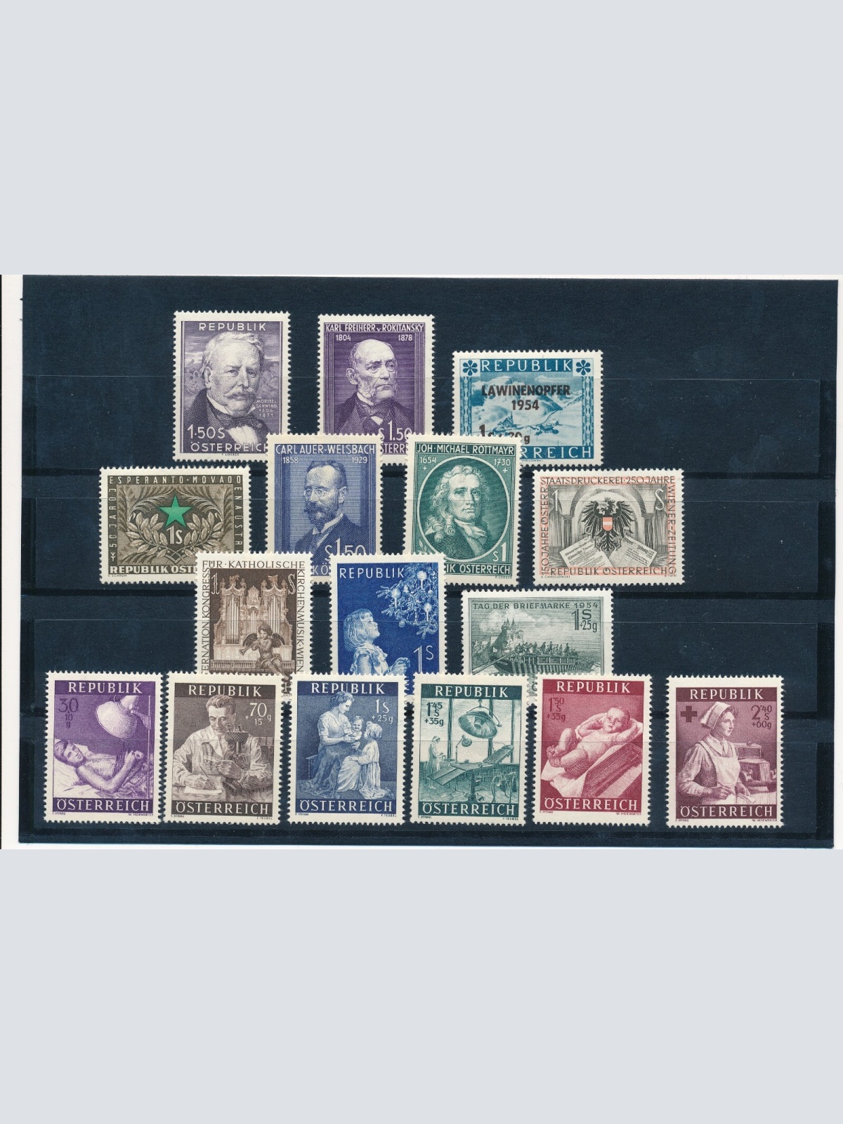 Österreich Jahrgang 1954 komplett postfrisch 16 Marken (12901)