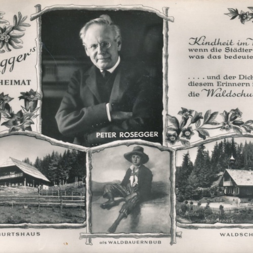 AK von Peter Rosegger mit Geburtshaus Steiermark Ansichtskarte (13125)