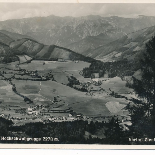 AK aus Etmißl mit Hochschwabgruppe Steiermark Ansichtskarte (13166)