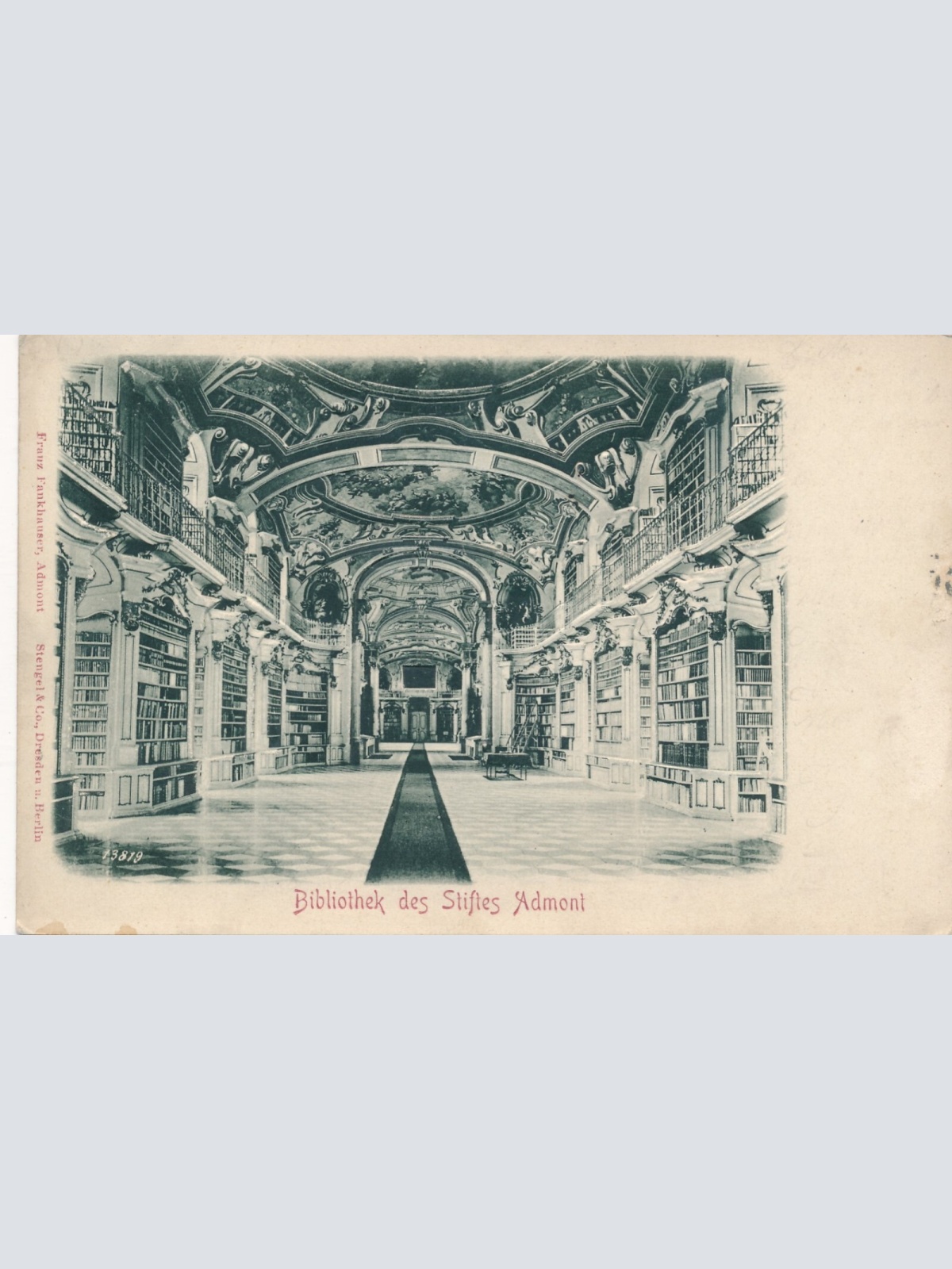 Präge - AK aus Admont Bibliothek inneres Steiermark Ansichtskarte (13060)