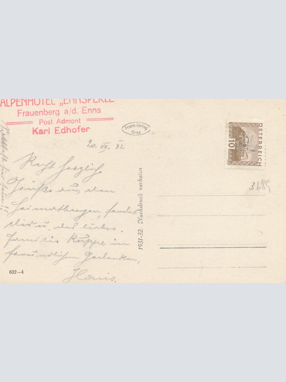 AK aus Frauenberg Steiermark Ansichtskarte (13082)