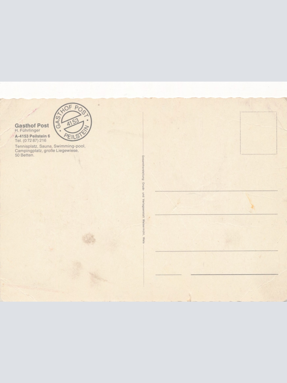AK aus Peilstein mit Gasthof Post Oberösterreich Ansichtskarte (J372)