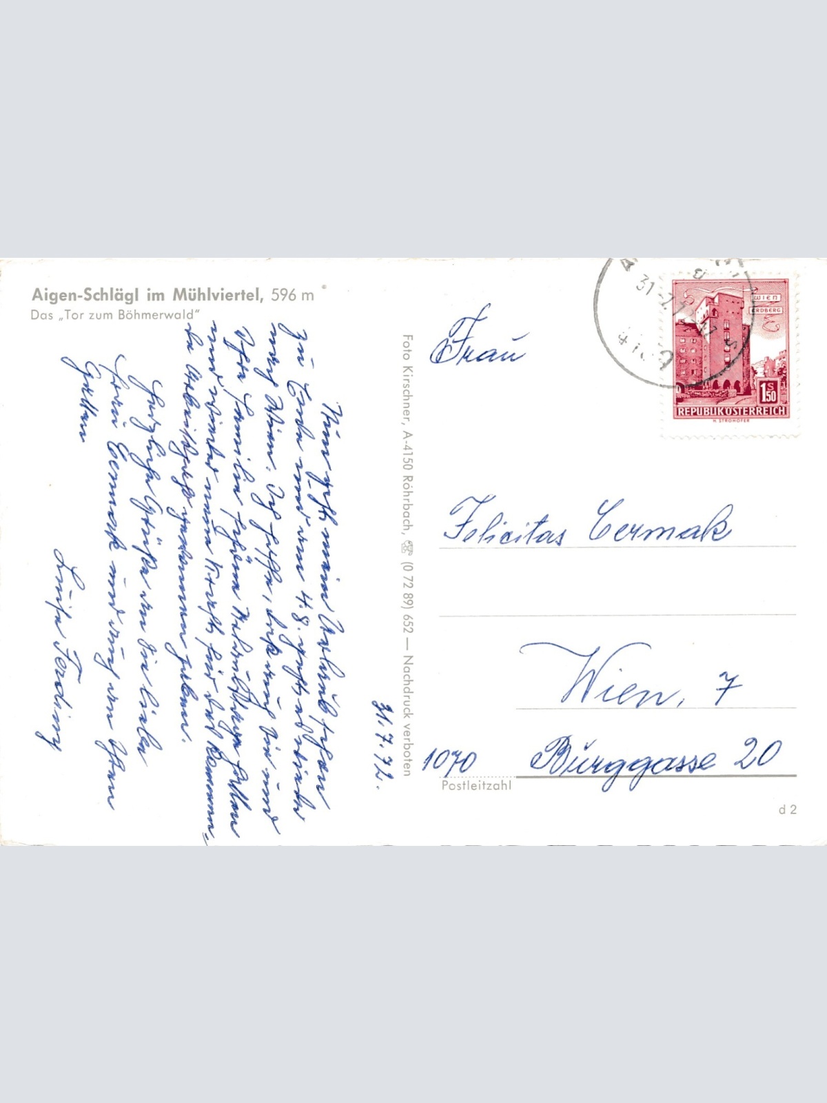 AK aus Aigen-Schlägl Oberösterreich Ansichtskarte (J392)