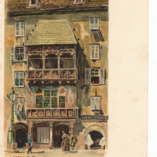 Präge - Karte aus Innsbruck mit Goldenes Dachl Tirol Ansichtskarte (13431)