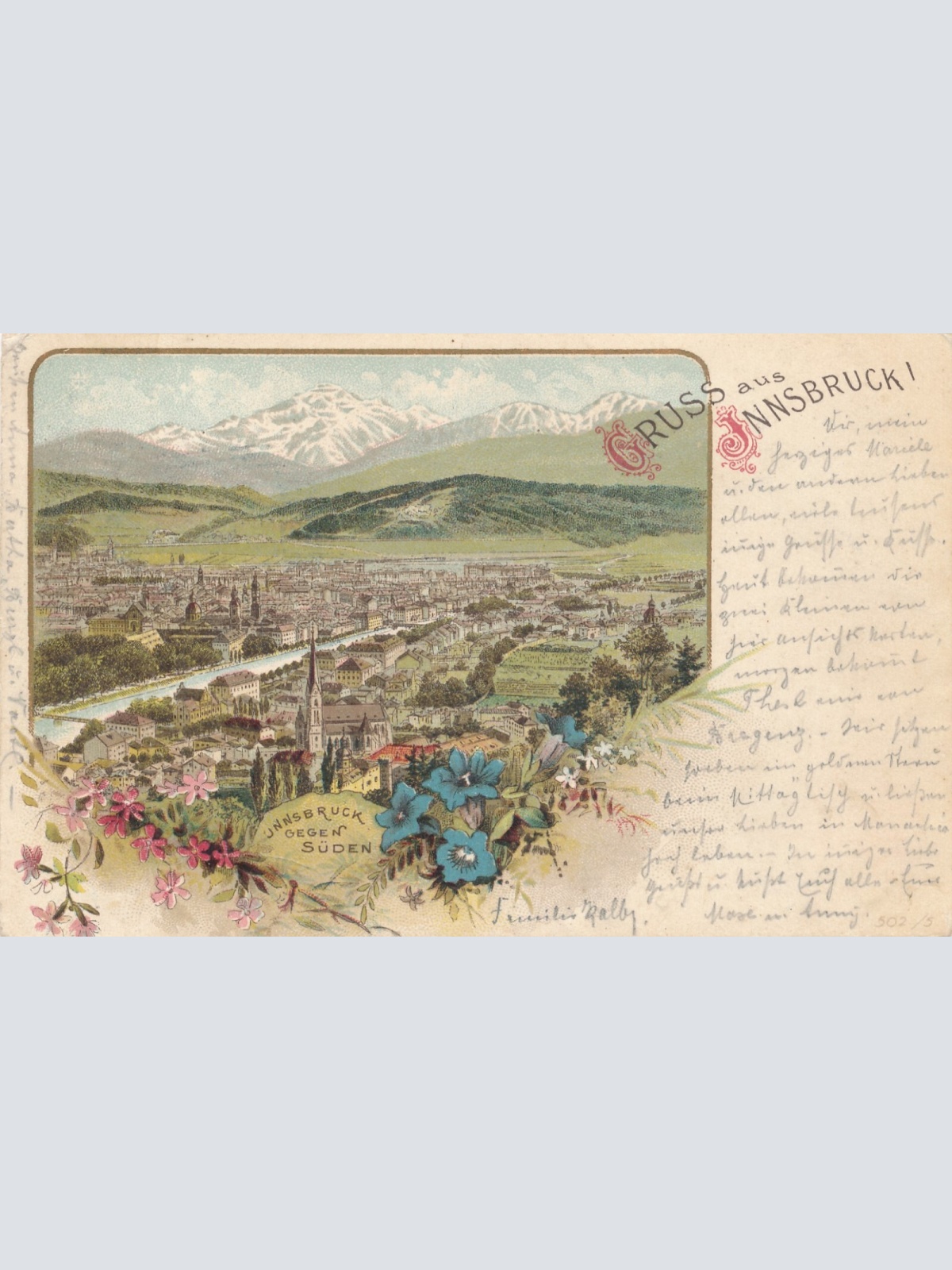 Litho - Karte gruss aus Innsbruck Tirol Ansichtskarte (13432)