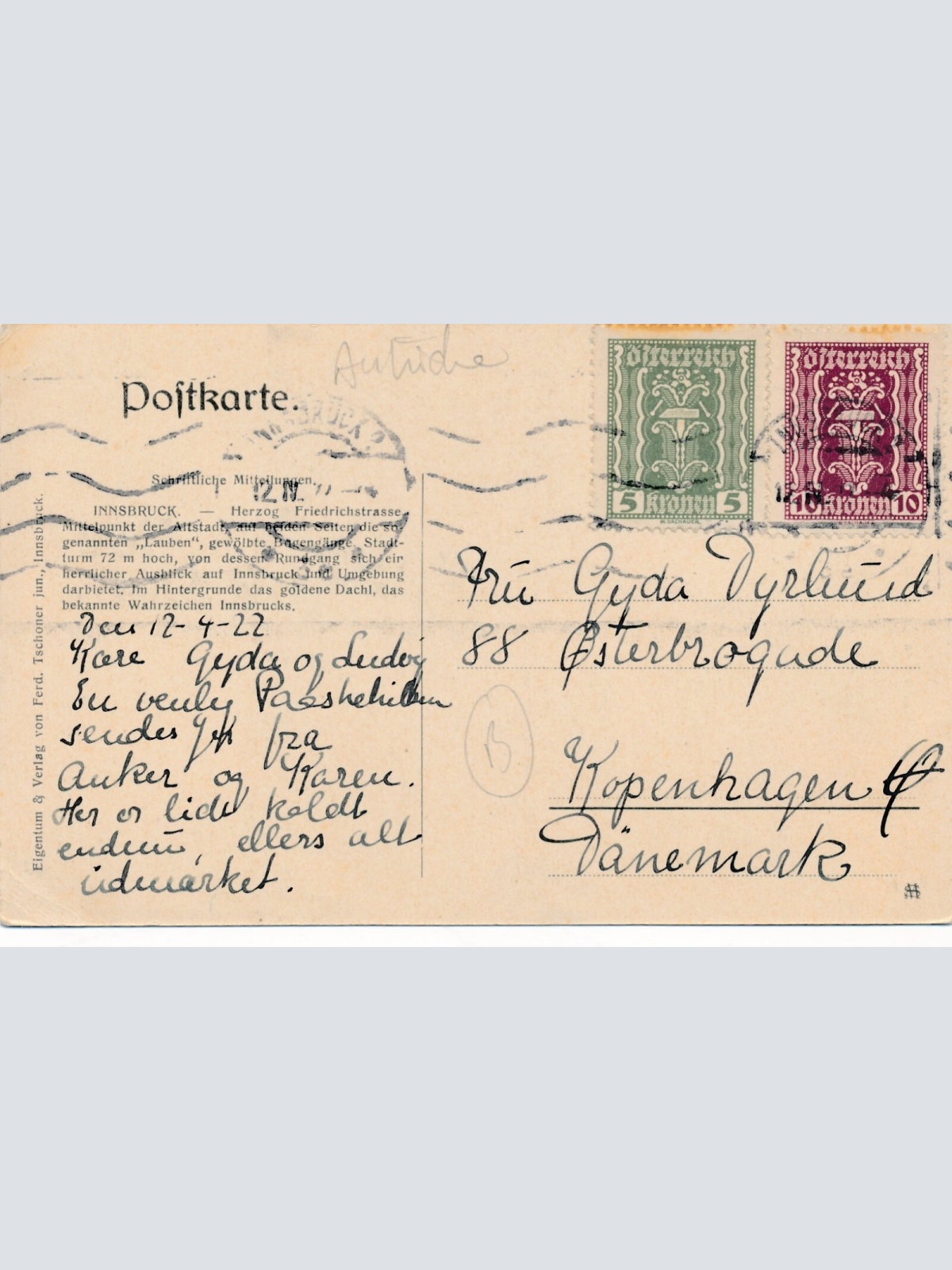 AK aus Innsbruck Herzog Friedrich Strasse Tirol Ansichtskarte (13437)