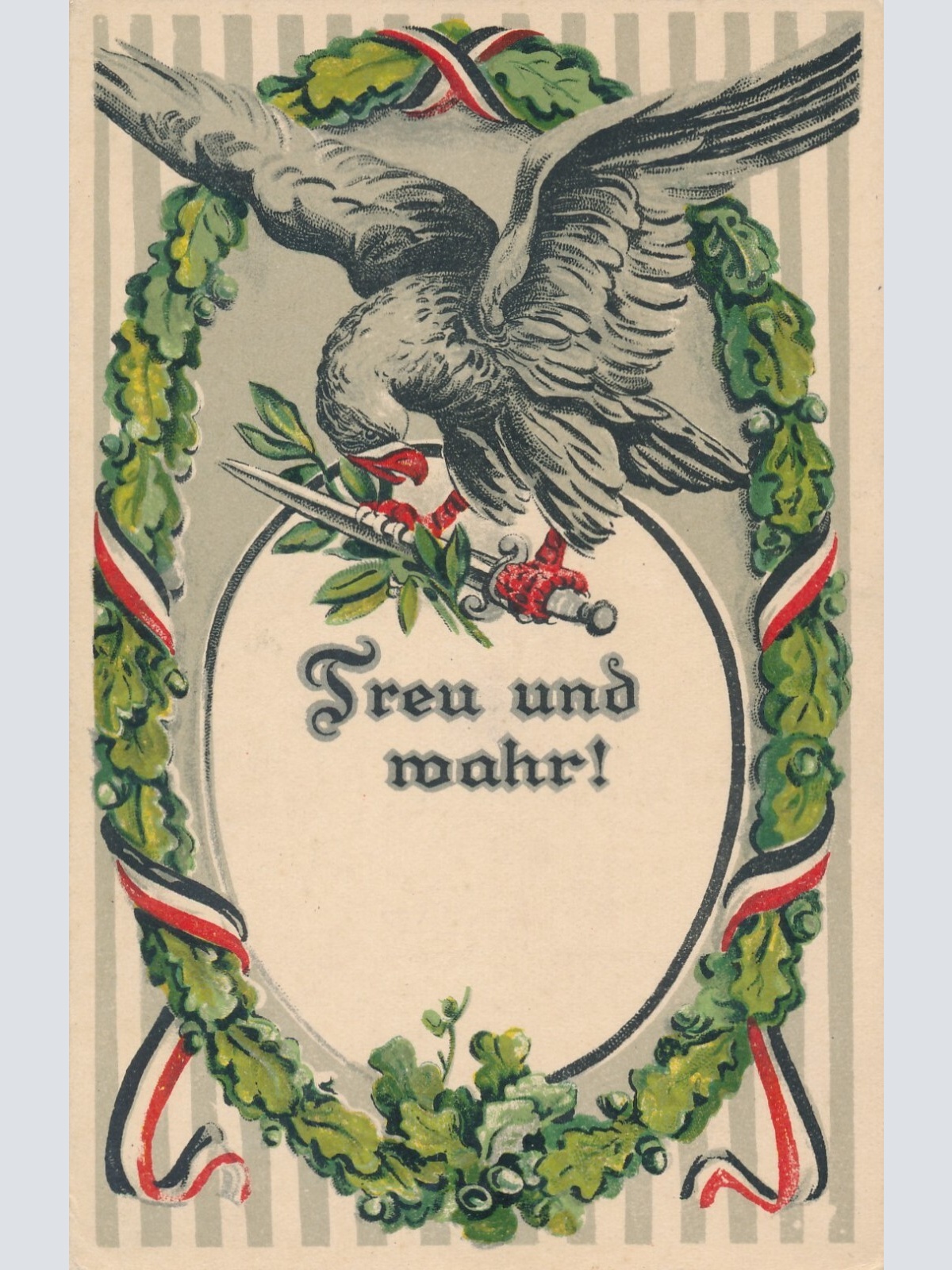 AK Treu und Wahr mit Adler Ansichtskarte (13519)