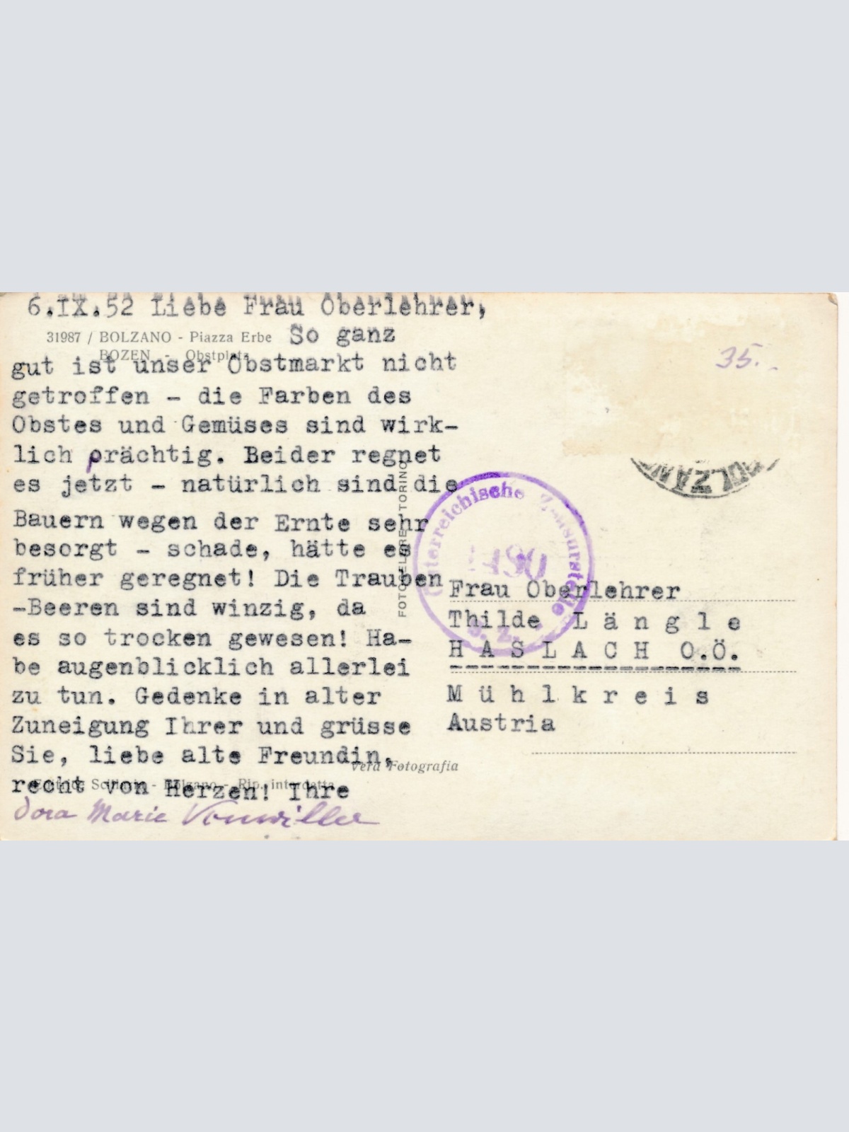 AK aus Bolzano - Bozen Piazza Erbe Strassenansicht Italien Ansichtskarte (11797)