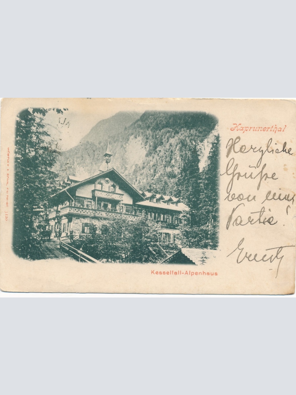 AK aus Kaprunerthal mit Kasselfall Alpenhaus Salzburg Ansichtskarte (13267)