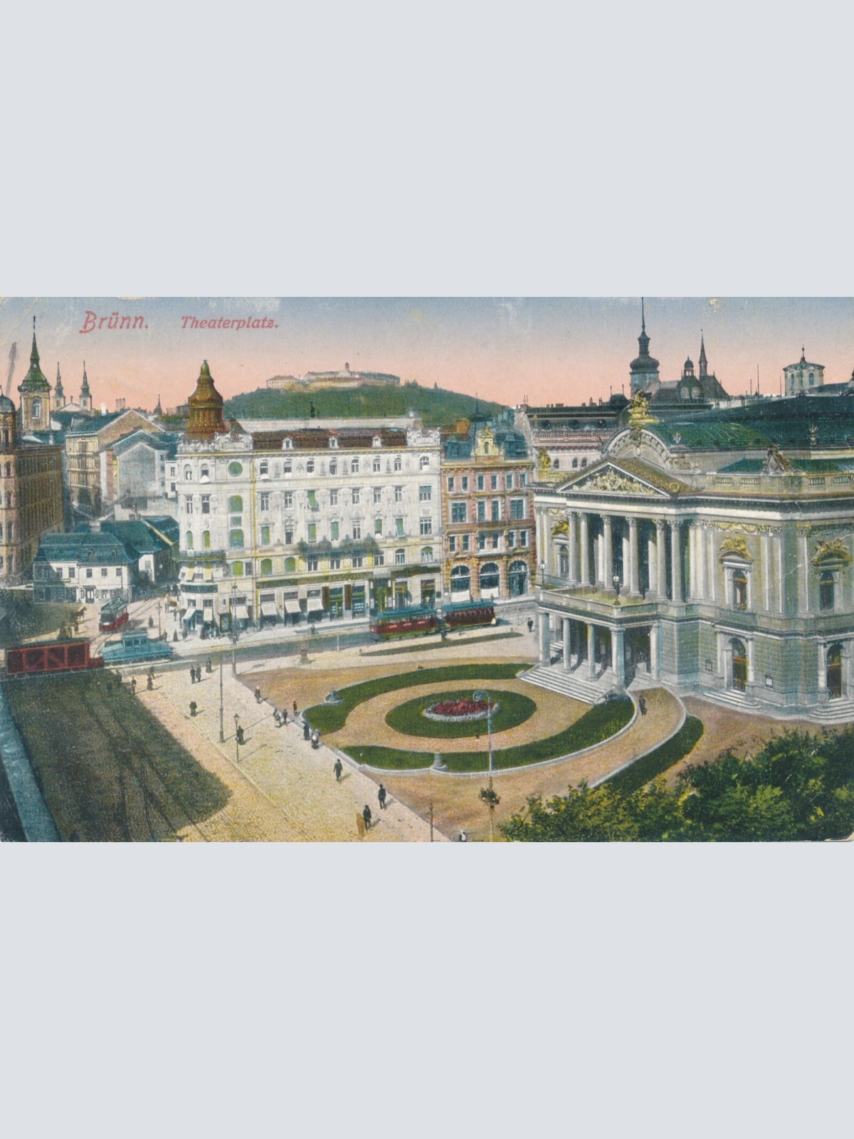 AK aus Brünn Theaterplatz Tschechoslowakei Ansichtskarte (13216)