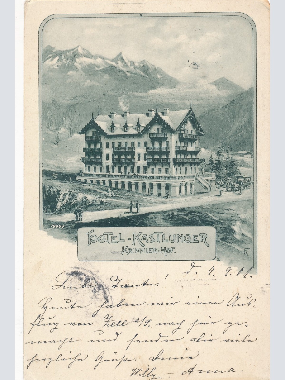 AK vom Hotel Kastlunger Krimmler Hof Salzburg Ansichtskarte (13270)