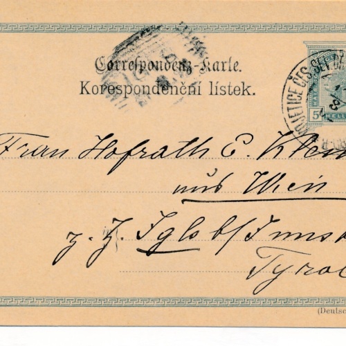 5 Heller - Ganzsachen - Karte 1902 aus Kojetice ces sev (13365)