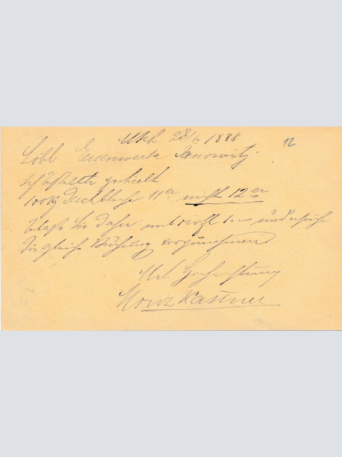 2 Kreuzer - Ganzsachen - Karte 1888 aus Mähr. Schönberg (13359)