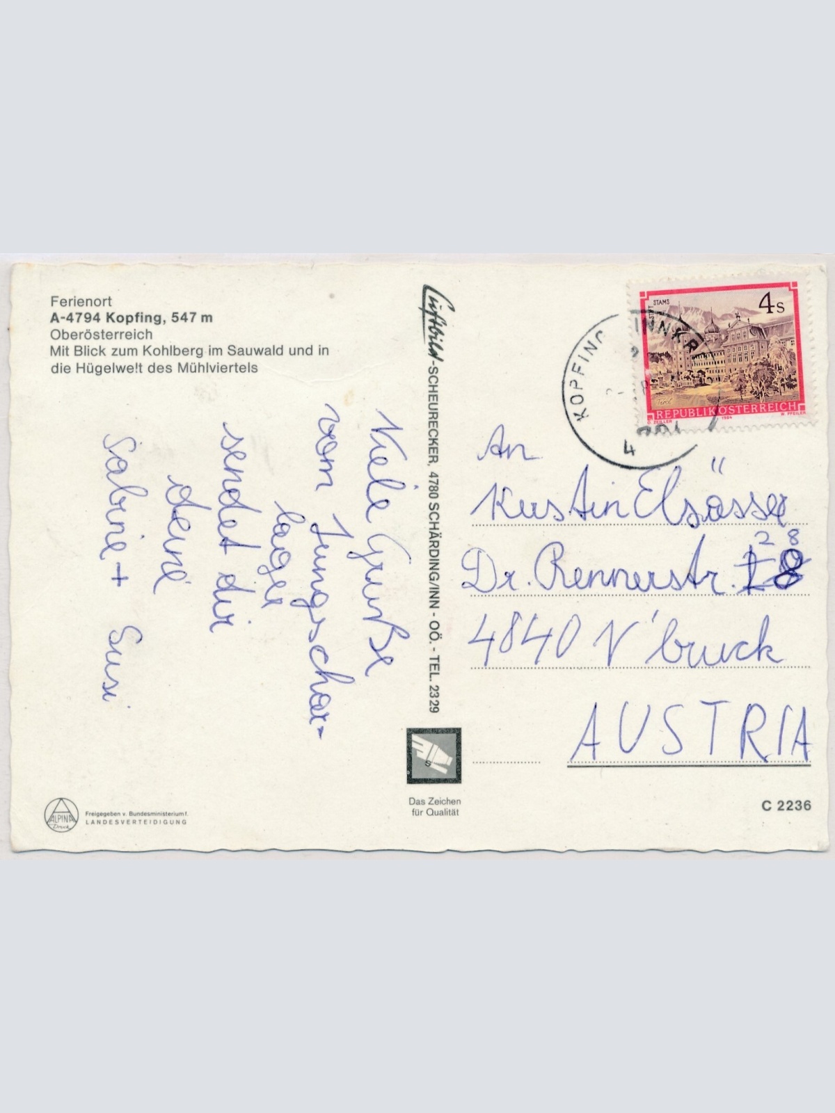 AK, Gruß aus Kopfing, Oberösterreich (S3078)