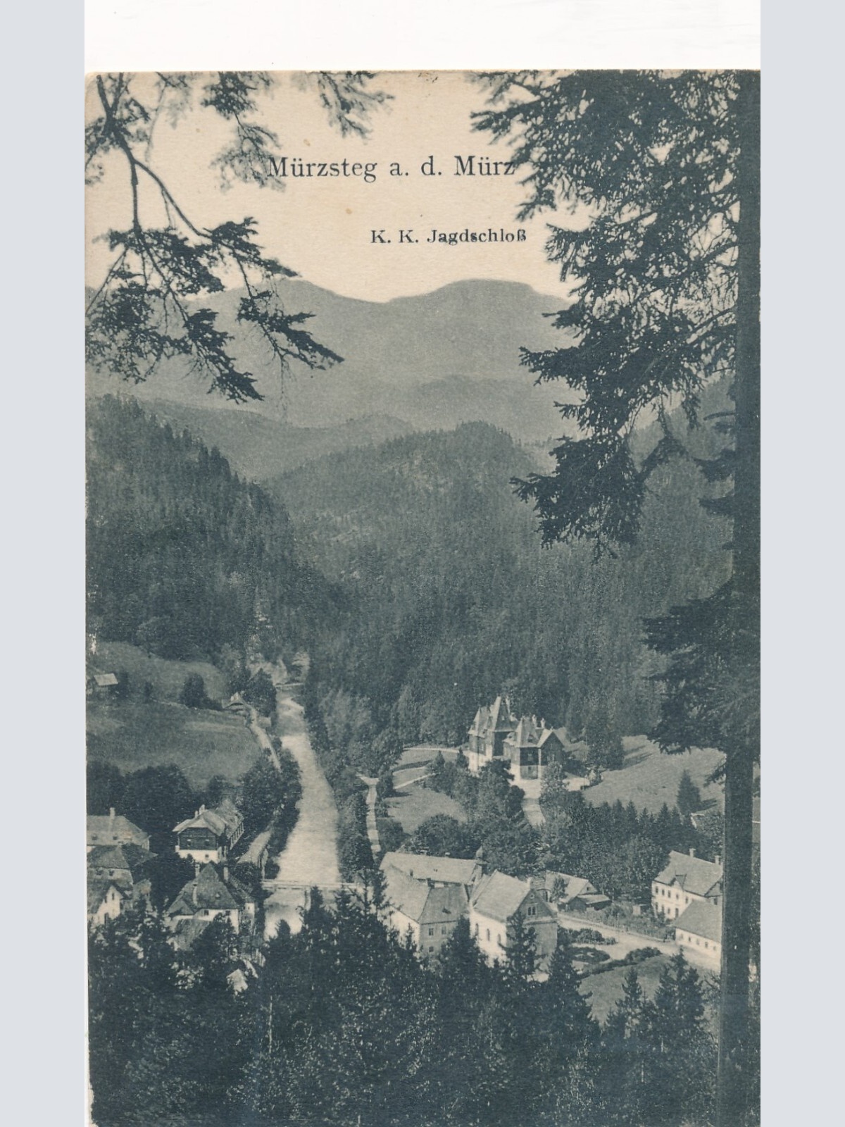 AK aus Mürzsteg an der Mürz mit K.K Jagdschloss Steiermark Ansichtskarte (13280)