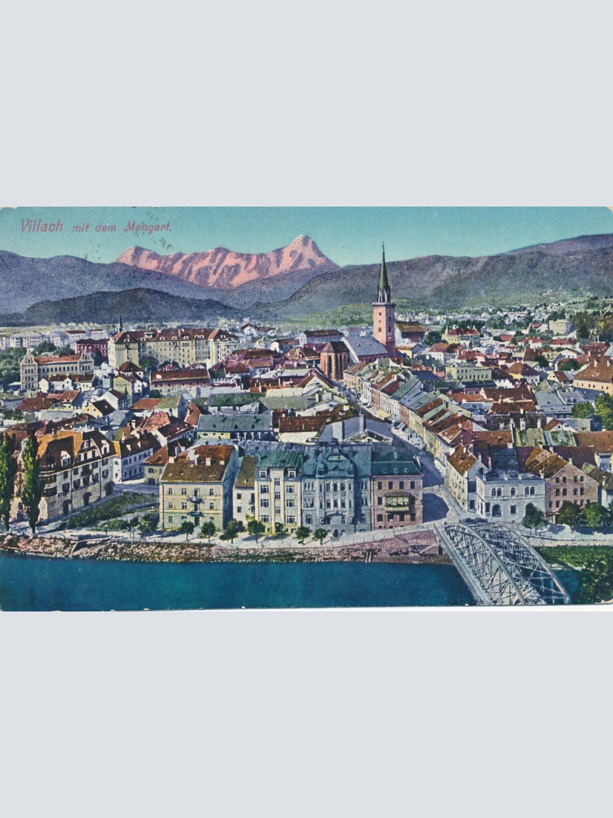 AK aus Villach mit dem Mangart Kärnten Ansichtskarte (13332)