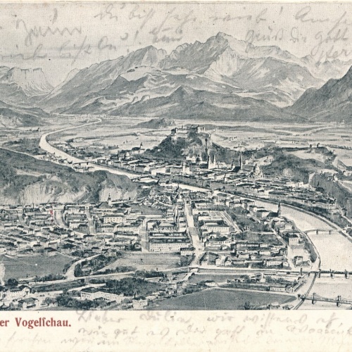 AK, Salzburg aus der Vogelschau (S3432)